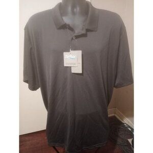 NWT PGA Tour Men's Airflux Short Sleeve Golf Polo Shirt UPF 50 Gray Size XXL